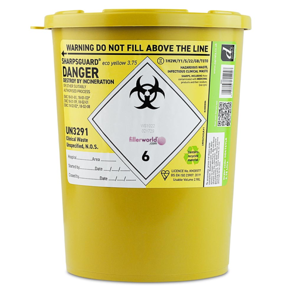 DNDD474YL Yellow Lid Sharpsguard Sharps bin 3.75 litre